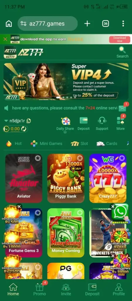 AZ777 Game Interface